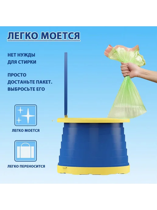 Горшок детский складной дорожный для мальчика и девочки, вариант, фото 2