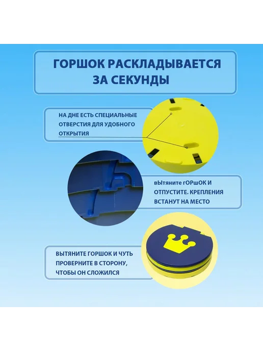 Горшок детский складной дорожный для мальчика и девочки, вариант, фото 5