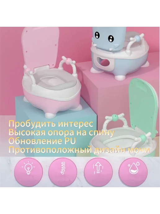 Горшок-писсуар детский с крышкой мини унитаз Цвет 1, вариант, фото 5