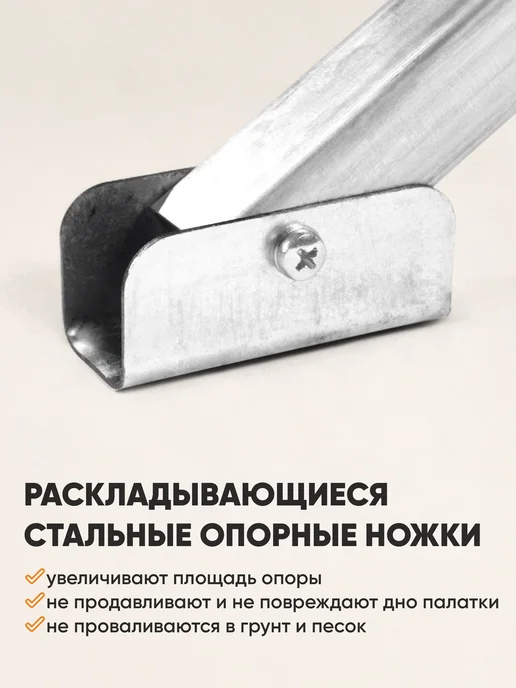 MEREGA Раскладушка туристическая оцинкованная особопрочная, зеленый, фото 6