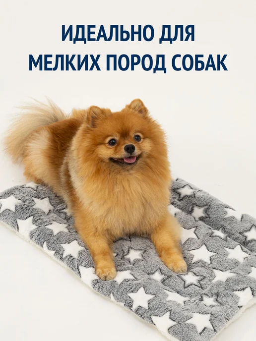 Лежак для животных 60х40 см мягкий плюш stars, вариант, фото 6