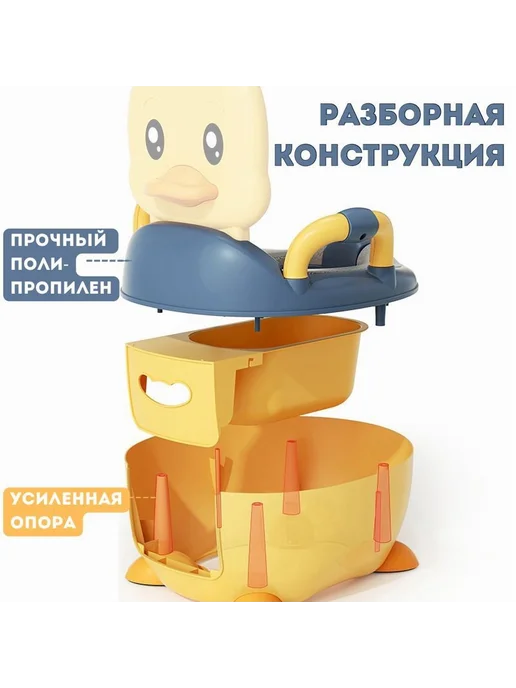 Детский горшок с мягким сиденьем ручкой и крышкой Розовый, розовый, фото 4