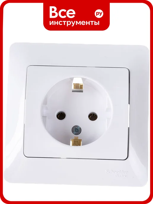 Systeme Electric 1-мест. розетка СП Glossa 16А с заземлением, белая GSL000142, белый