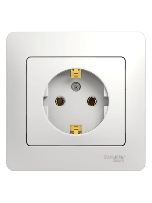 Systeme Electric 1-мест. розетка СП Glossa 16А с заземлением, белая GSL000142, белый, фото 2