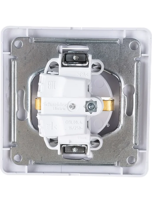 Systeme Electric 1-мест. розетка СП Glossa 16А с заземлением, белая GSL000142, белый, фото 3