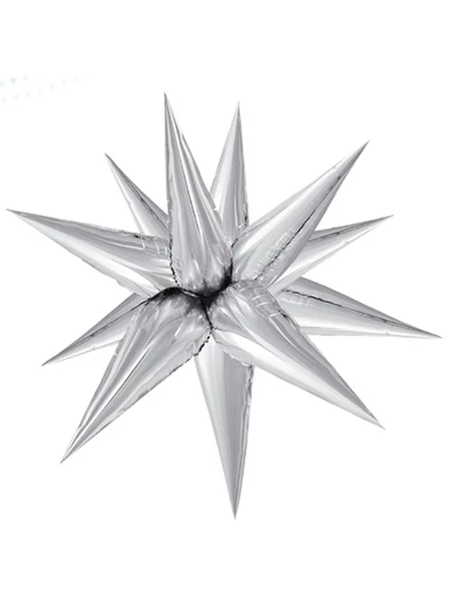 Веселая Затея 3D Звезда 25" Составная Silver, серебристый, фото 2