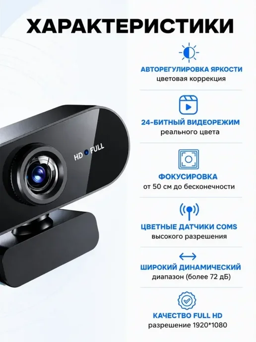Web-камера для компьютера c встроенным микрофоном, вариант, фото 3