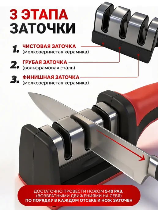 TANFORT Точилка для ножей и ножниц универсальная, синий, фото 3