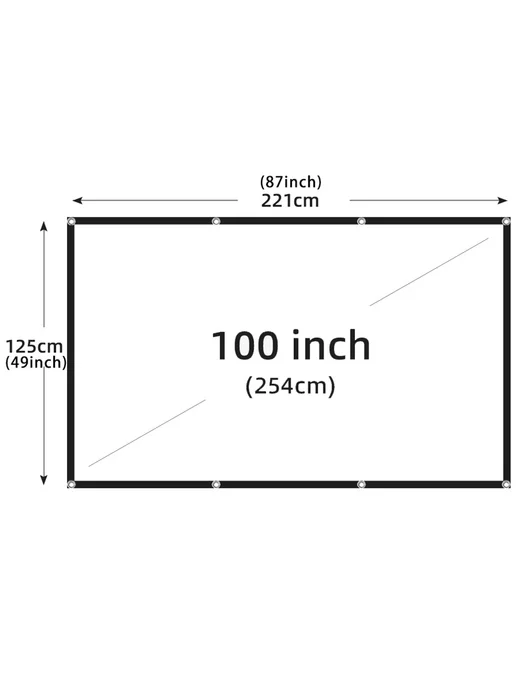VEIDADZ экран для проектора 100", портативный уличный, вариант, фото 2