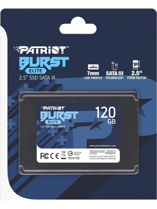 Patriot Memory Накопитель SSD 2.5" PBE120GS25SSDR 120GB, 120 ГБ, фото 2