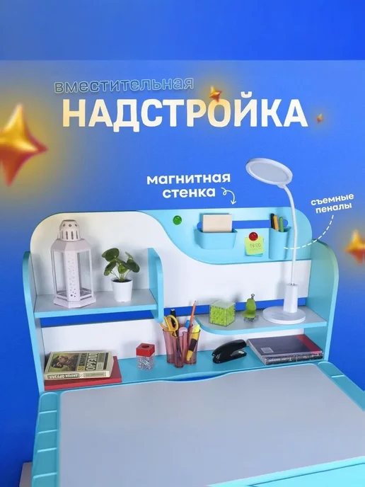 Anatomica Парта для школьника растущая со стулом Amadeo, голубой, фото 5
