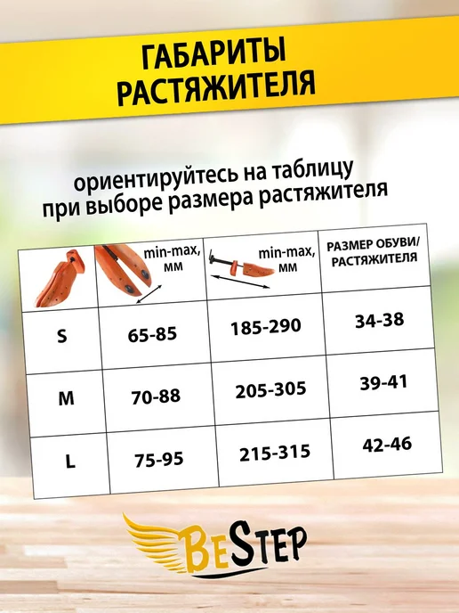 BeStep Колодки для растяжки обуви 1 шт M(39-41), 39-41, фото 2