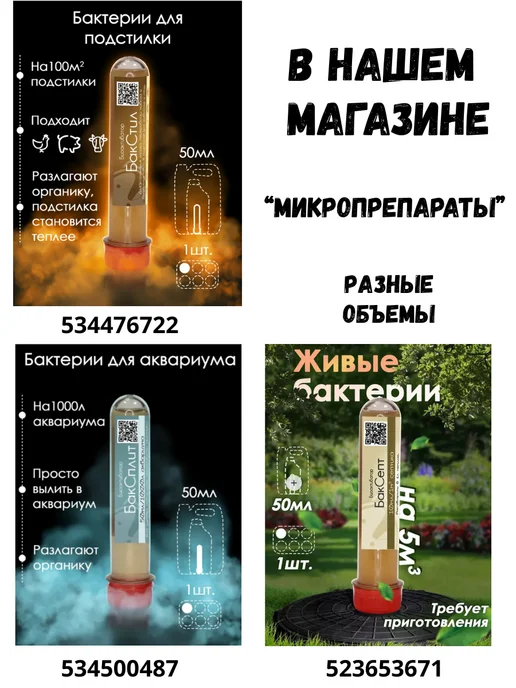 Микропрепараты Бактерии для аквариума Биоактиватор БакСплит 50мл, 50 мл, фото 6