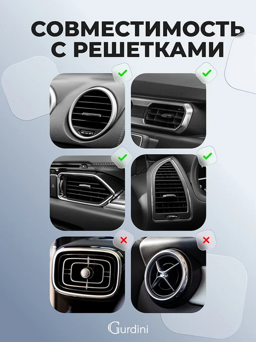 Gurdini Автодержатель на дефлектор Magsafe Car Charger Черный, черный, фото 8
