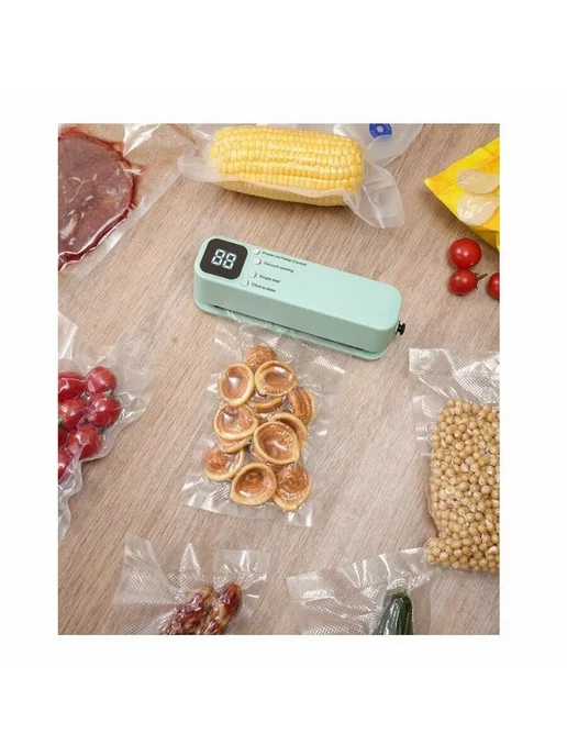 DomZone Портативный вакуумный упаковщик с дисплеем, белый, фото 7