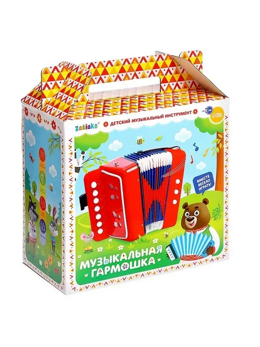 Сималенд Музыкальная игрушка «Гармонь» красного цвета, красный, фото 6
