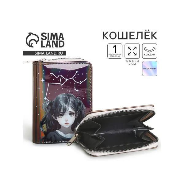Кошелек детский с голографическим эффектом Девочка-созвездие