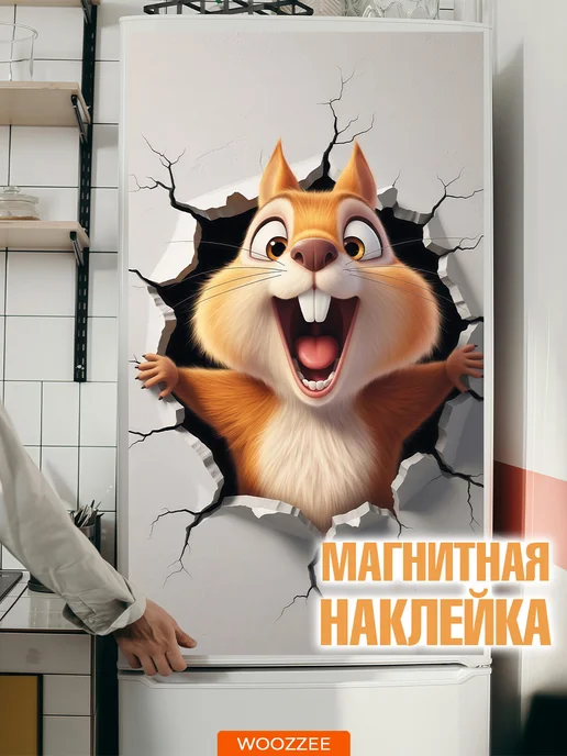 Woozzee Наклейки на холодильник магнитные декор для кухни, серый