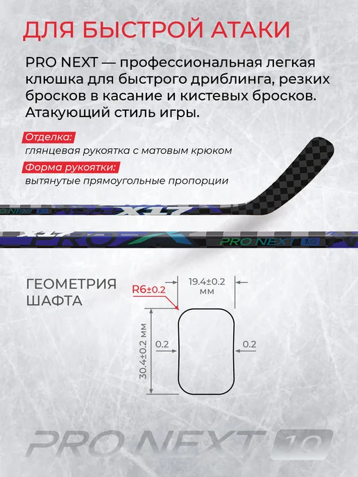 Х17 Клюшка хоккейная X17 PRO NEXT P92M F75 Левый хват 168 см, синий, фото 2