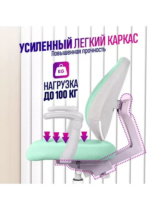 Anatomica Растущее кресло с подлокотниками Arriva, мятный, зеленый, мятный, фото 4