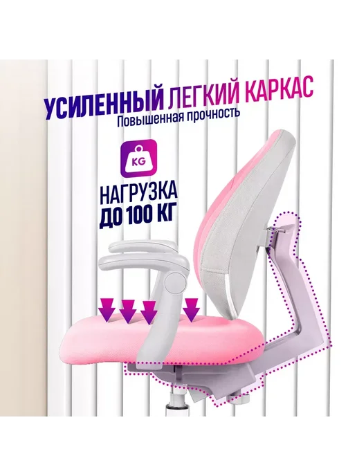 Anatomica Растущее кресло с подлокотниками Arriva, мятный, розовый, фото 4