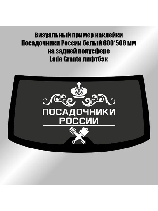 Авто наклейки 66 Наклейка на авто Посадочники России, цвет белый, белый, фото 3