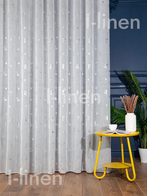 I-linen Тюль в спальню детскую под лен 200х250 длинный, 200x250, фото 7