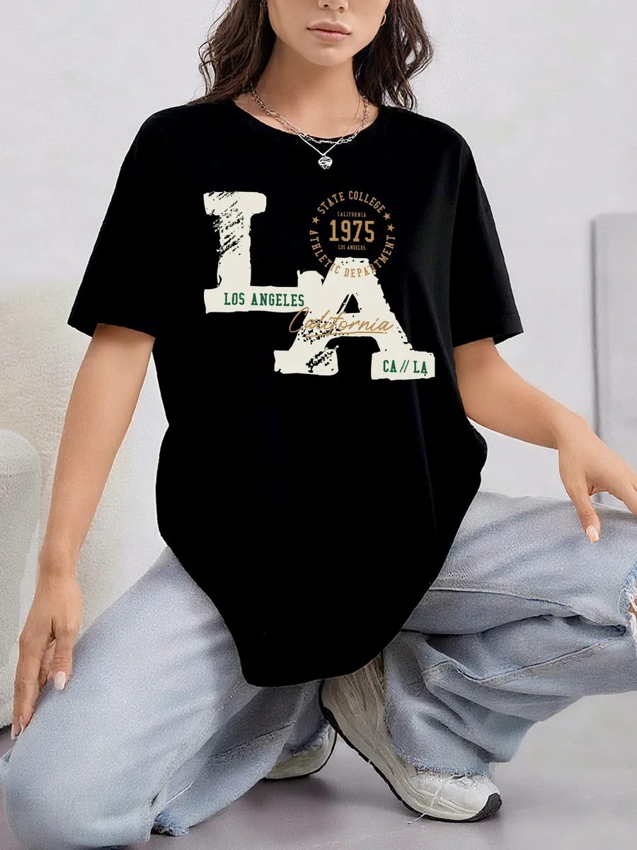 Summer Other Casual Women Crew neck T-Shirt Short Sleeve