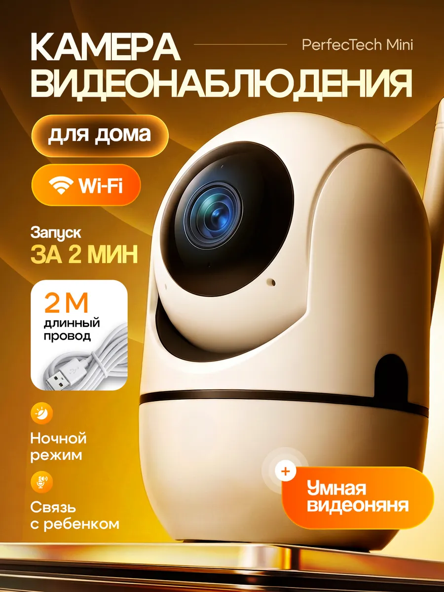 Камера видеонаблюдения для дома Wi-fi + 2 м