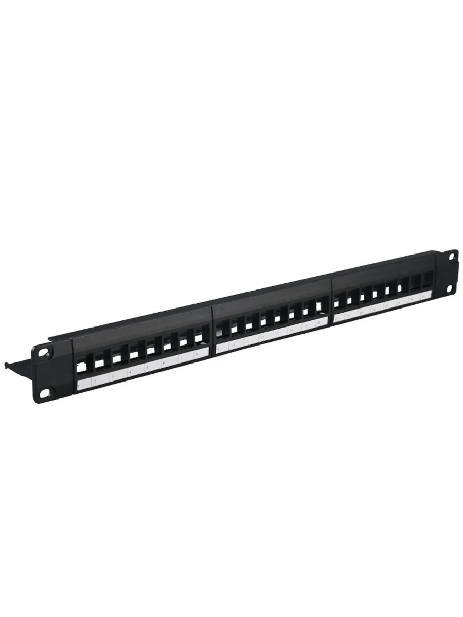 19" 1U 24-портовая коммутационная панель CAT6 RJ45 Черный