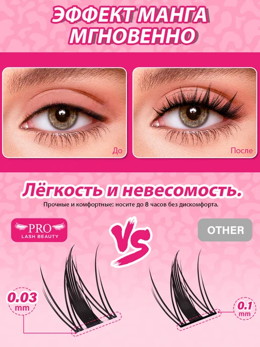 PROLASHBEAUTY Накладные ресницы пучки 144 пучков (клей в набор не входит)…, черный, фото 3