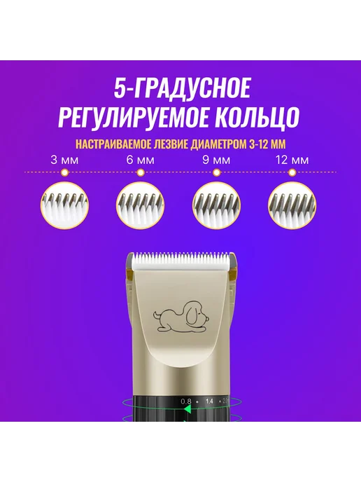 Машинка для стрижки животных беспроводной триммер, вариант, фото 4