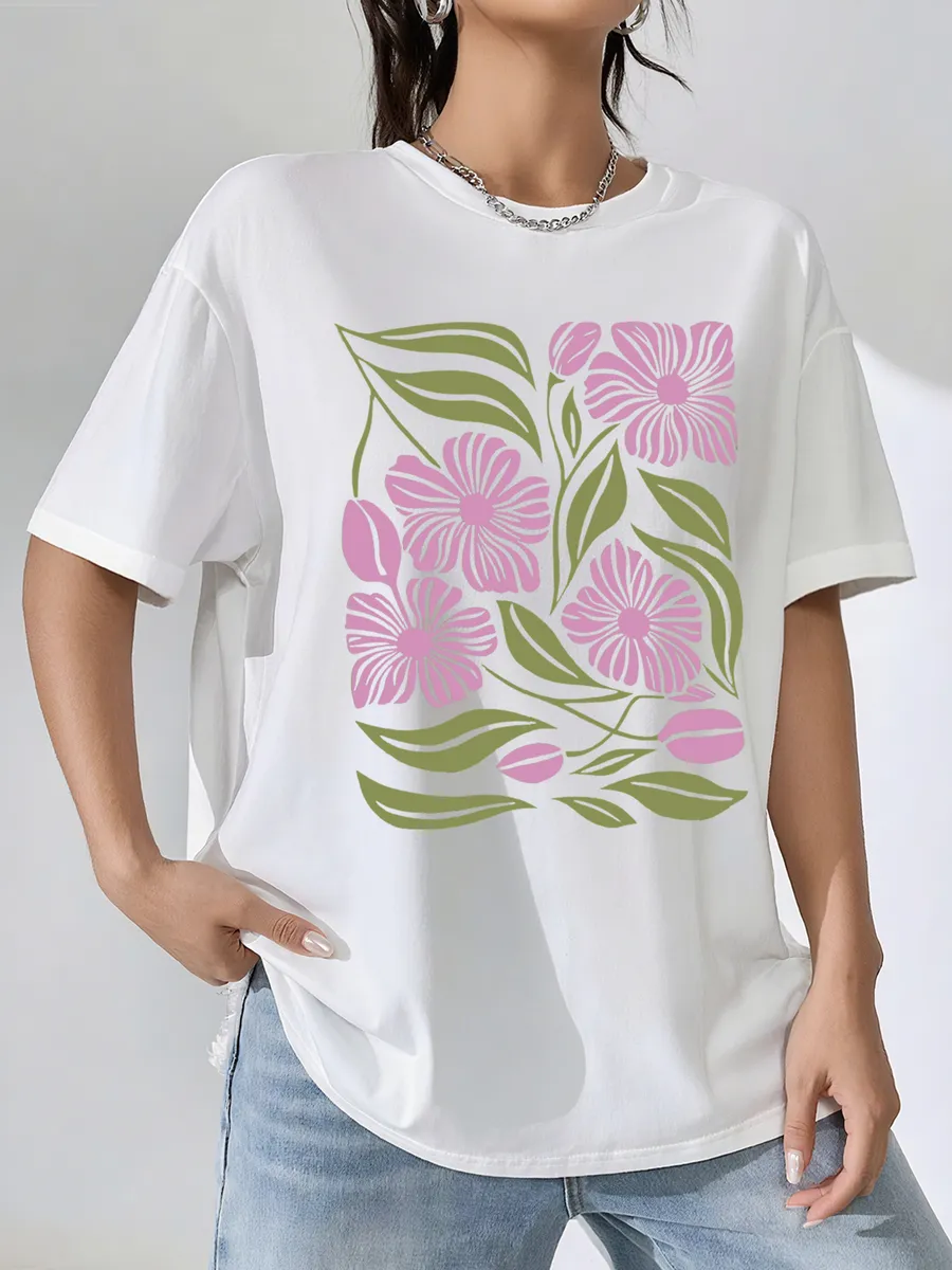 Short Sleeve T-Shirt Other Casual Women Summer Crew neck