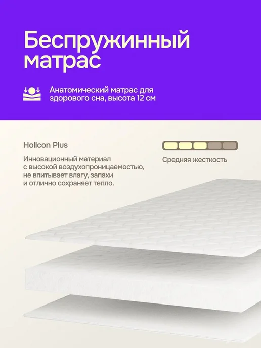sleep and smile Кровать односпальная Nest 200х90 в комплекте с матрасом, 200x90, фото 3