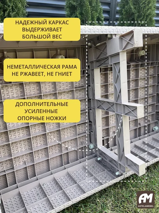 Astela Mebel Комплект садовой мебели YALTA BIG SAMANNA 2 + подушки, коричневый, фото 8