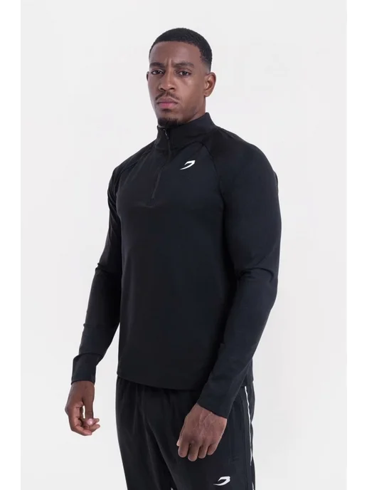 Boxraw Спортивный ZIP лонгслив Valdes с длинным рукавом, черный