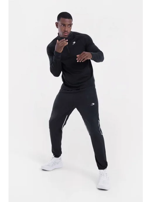 Boxraw Спортивный ZIP лонгслив Valdes с длинным рукавом, черный, фото 2