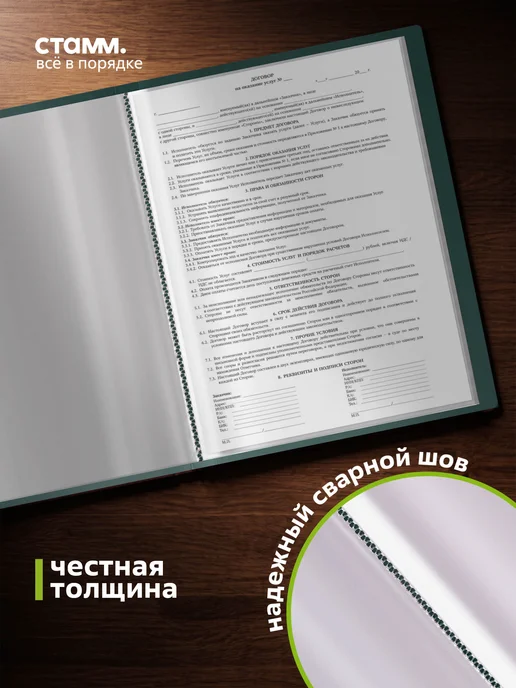 Стамм Папка с файлами А4 60 вкладышей с гербом для документов, вариант, фото 3