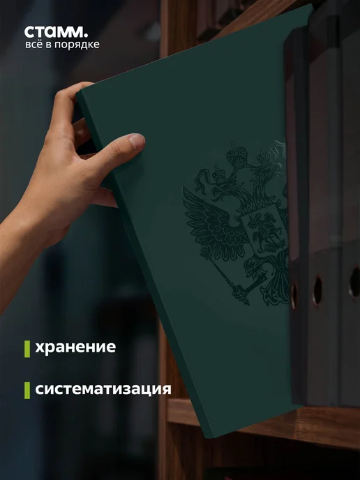 Стамм Папка с файлами А4 60 вкладышей с гербом для документов, вариант, фото 5