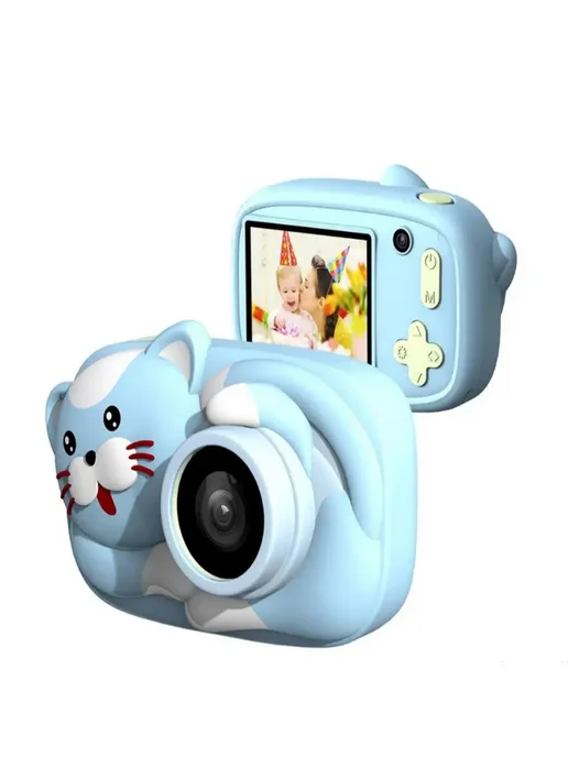 GOODSTORAGE Детский фотоаппарат "Кошечка", голубой, фото 3
