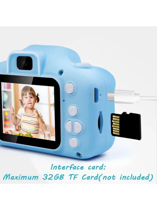 GoodStore24 Детский цифровой фотоаппарат Kitty Х2С с играми, голубой, голубой, фото 2