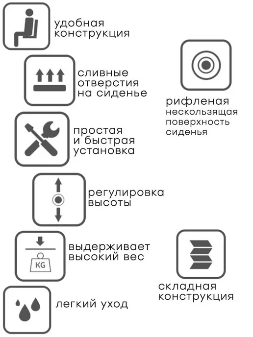Доска для купания в ванне с регулировкой до 100 кг Сиденье, 100 кг, фото 3