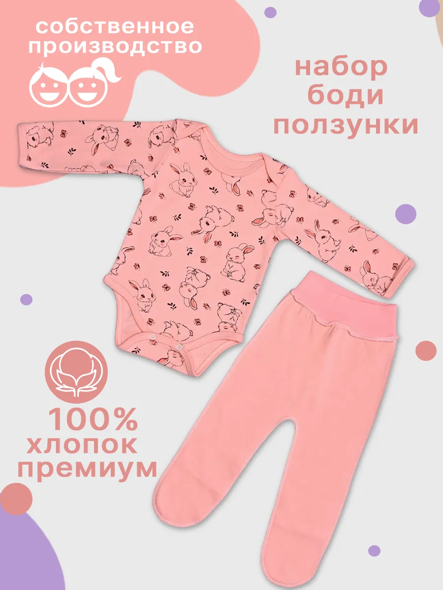 Боди для новорожденных с ползунками