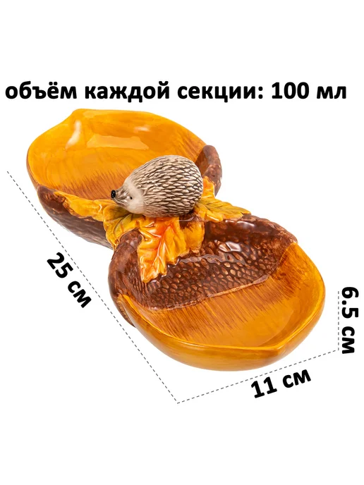 Elan Gallery Блюдо сервировочное "Ежики", 22х20,5х3,5 см, 25x11x6.5 см, фото 2
