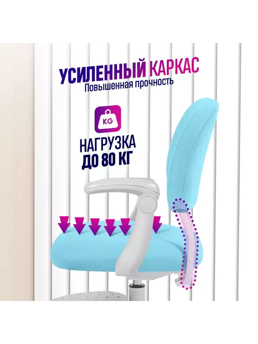 Anatomica Растущее кресло с подлокотниками Liberta, светло-голубой, голубой, фото 4