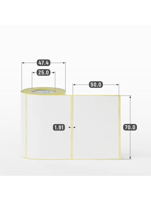 IQ code Термоэтикетка Termo ECO 70х50 мм. втулка 25 160 шт, 70x50 мм, 160 шт, фото 2