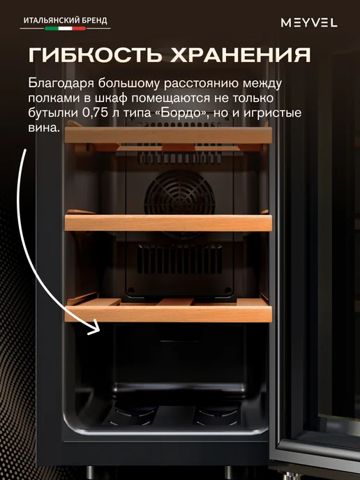 Meyvel Винный шкаф холодильник на 8 бутылок MV08-TBF1-Next, вариант, фото 7