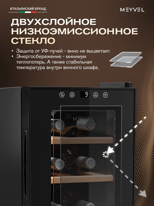 Meyvel Винный шкаф холодильник на 6 бутылок MV06-TBF1-Next, вариант, фото 8