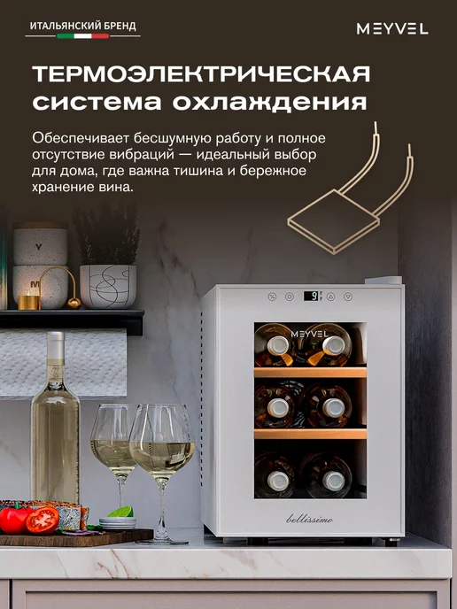 Meyvel Винный шкаф холодильник на 6 бутылок MV06-TWF1-Next, вариант, фото 2