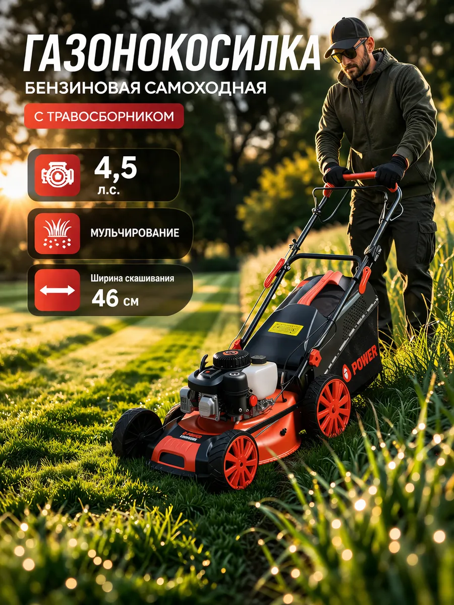 Газонокосилка бензиновая самоходная A-iPower ALM46S